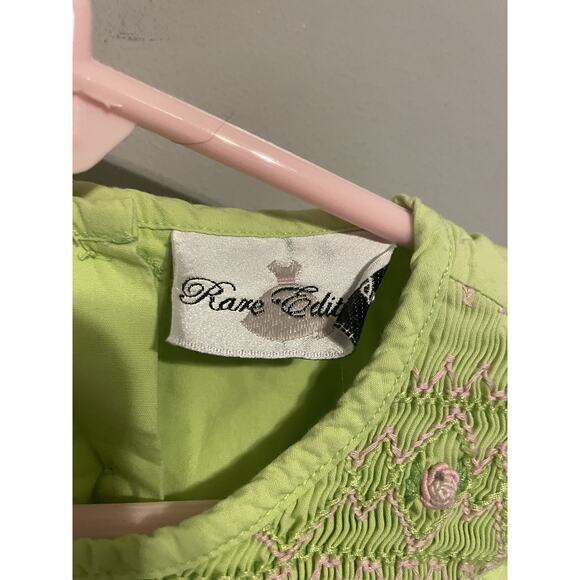Rare Editions‎ lime green dress with smocked bodice Size 5 - Picture 3 of 5